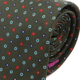 Green, Red & Blue Floral Macclesfield Printed Silk Tie - Tie Doctor